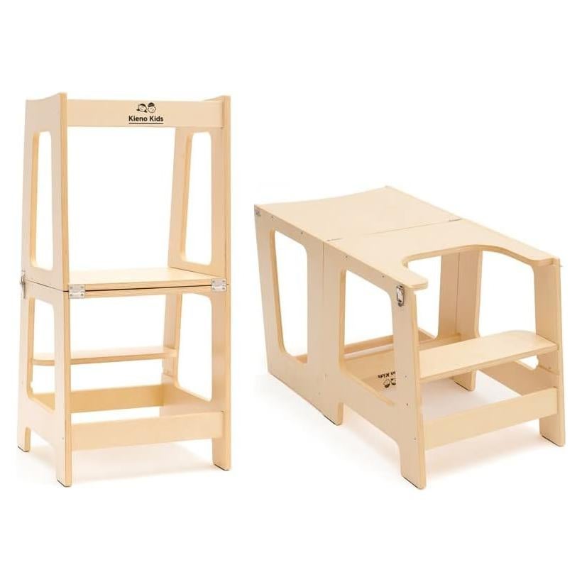 Torre de Cocina Plegable para Niños Kieno Kids - Madera Natural