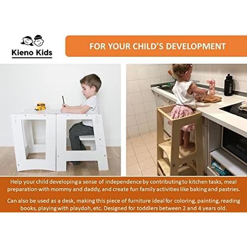 Torre de Cocina Plegable para Niños Kieno Kids - Madera Natural