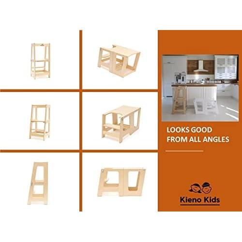Torre de Cocina Plegable para Niños Kieno Kids - Madera Natural