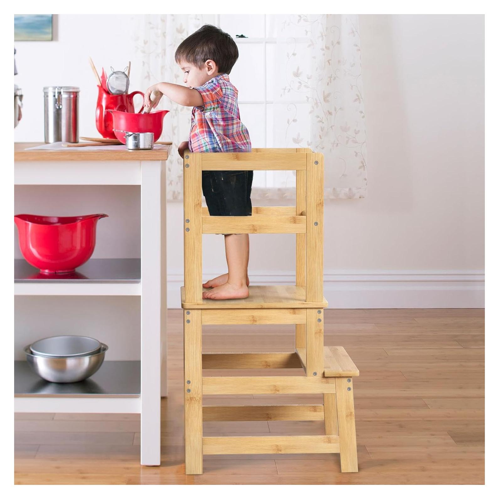 Escalera de Cocina para Niños Peekabu Torre Montessori 46x46x83.5cm