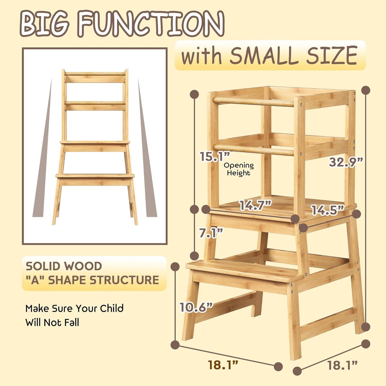 Escalera de Cocina para Niños Peekabu Torre Montessori 46x46x83.5cm