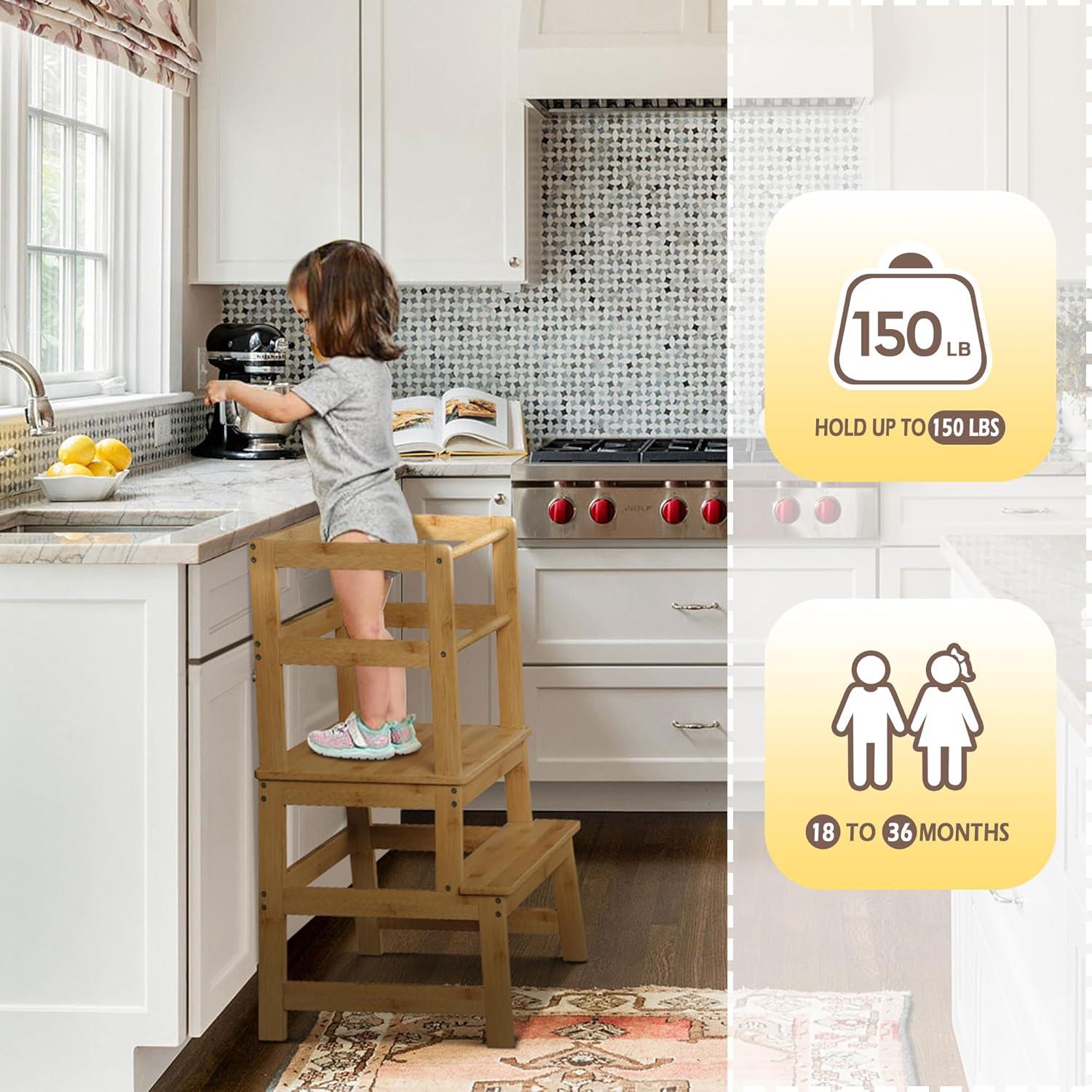 Escalera de Cocina para Niños Peekabu Torre Montessori 46x46x83.5cm