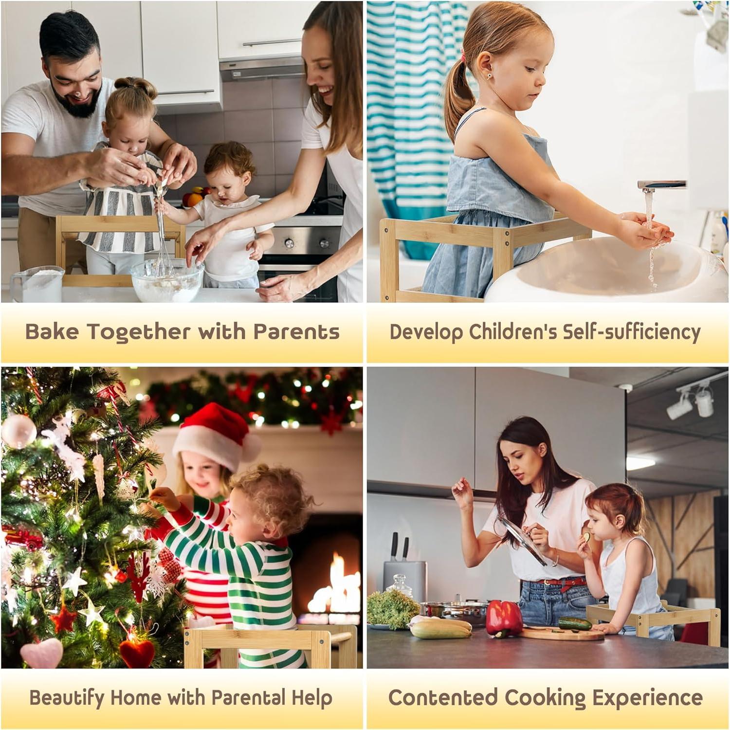 Escalera de Cocina para Niños Peekabu Torre Montessori 46x46x83.5cm