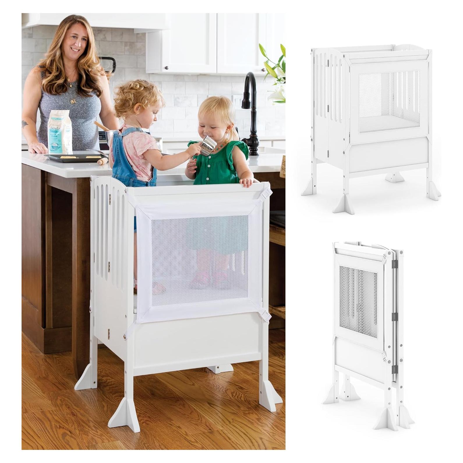 Taburete de Cocina Plegable GuíaCraft Doble Blanco 36 cm