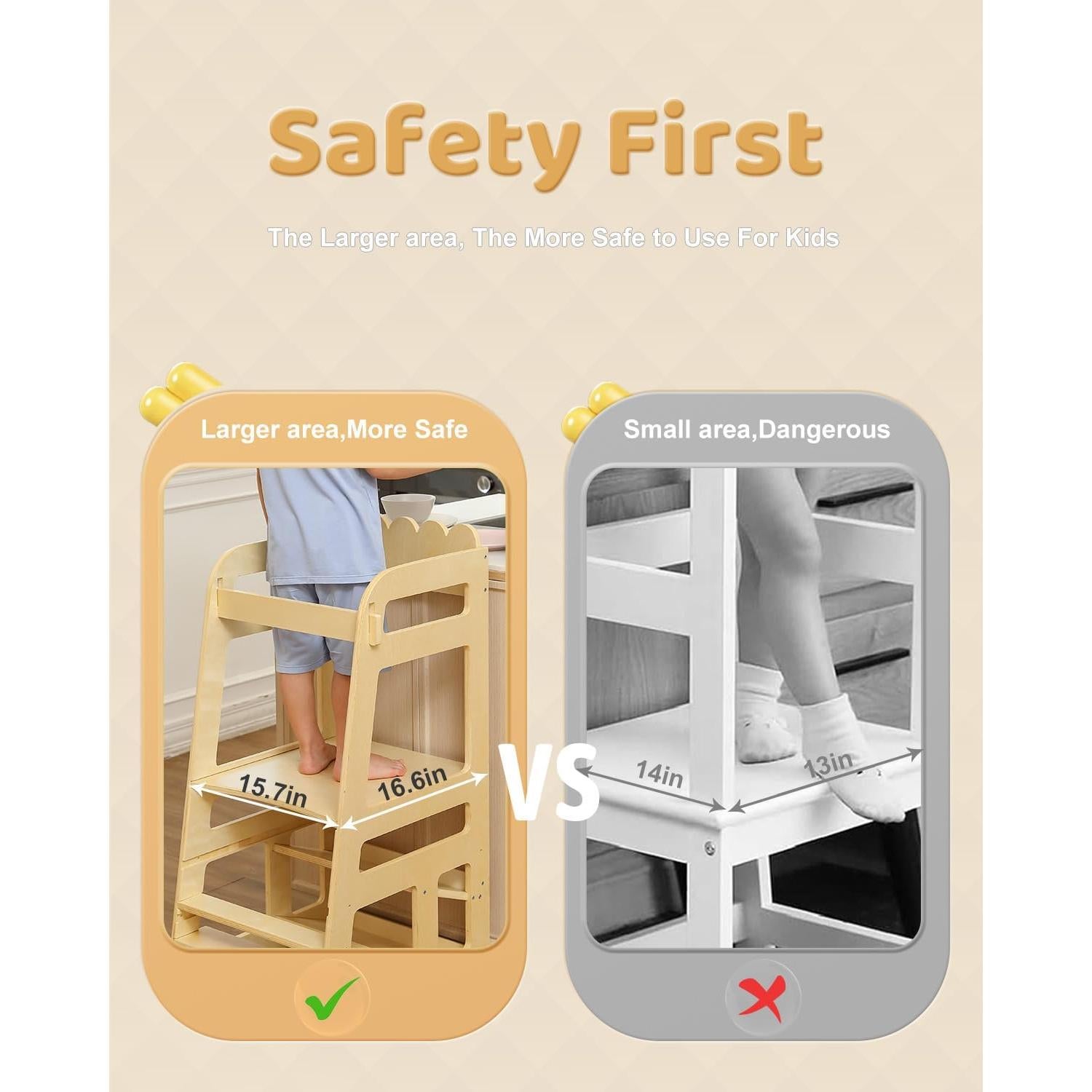 Escalera Montessori Ajustable Lauon para Niños - Madera Natural