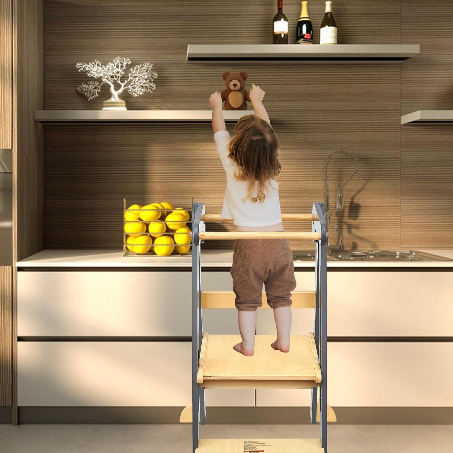 Torre Plegable Montessori TDKDHoming para Niños 3 Alturas Ajustables