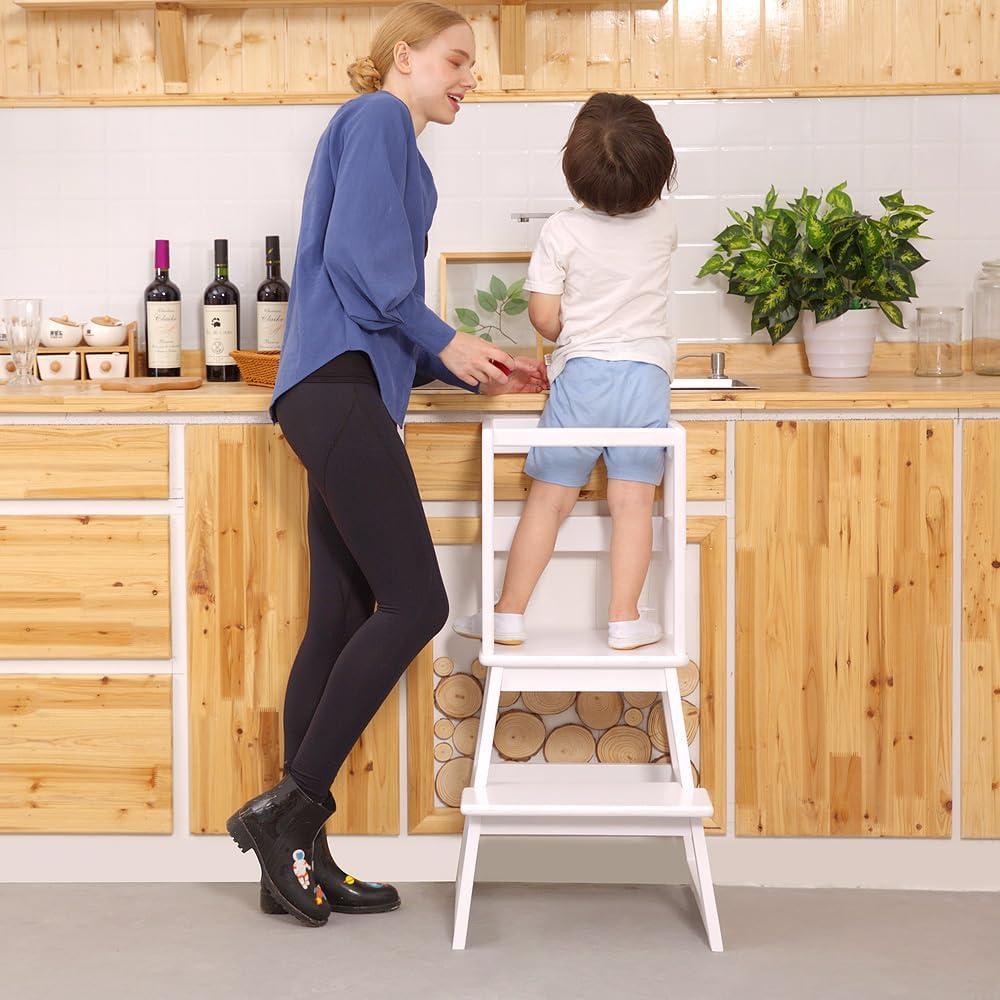 Escalera de Cocina SDADI Blanca para Niños 1-3 Años