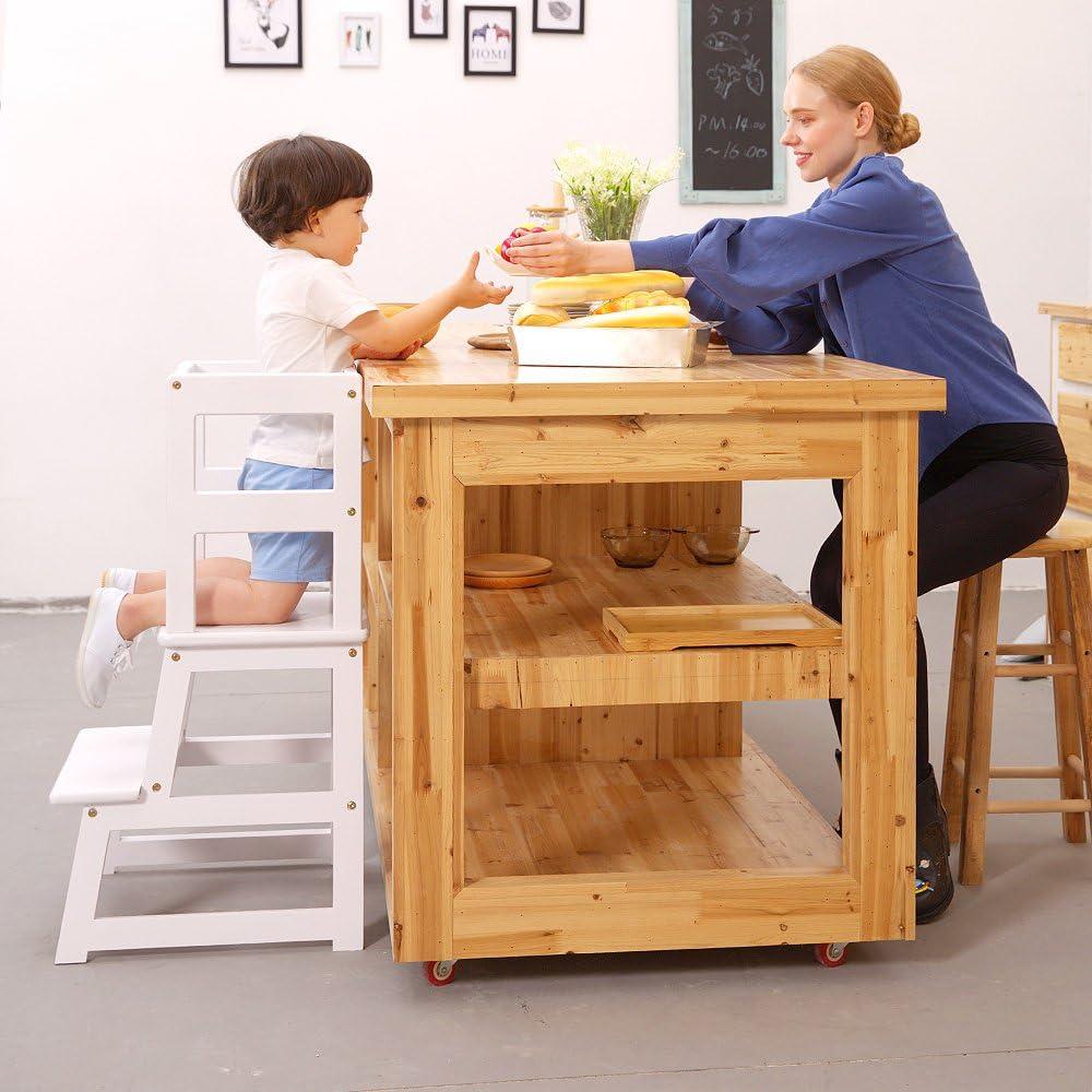 Escalera de Cocina SDADI Blanca para Niños 1-3 Años