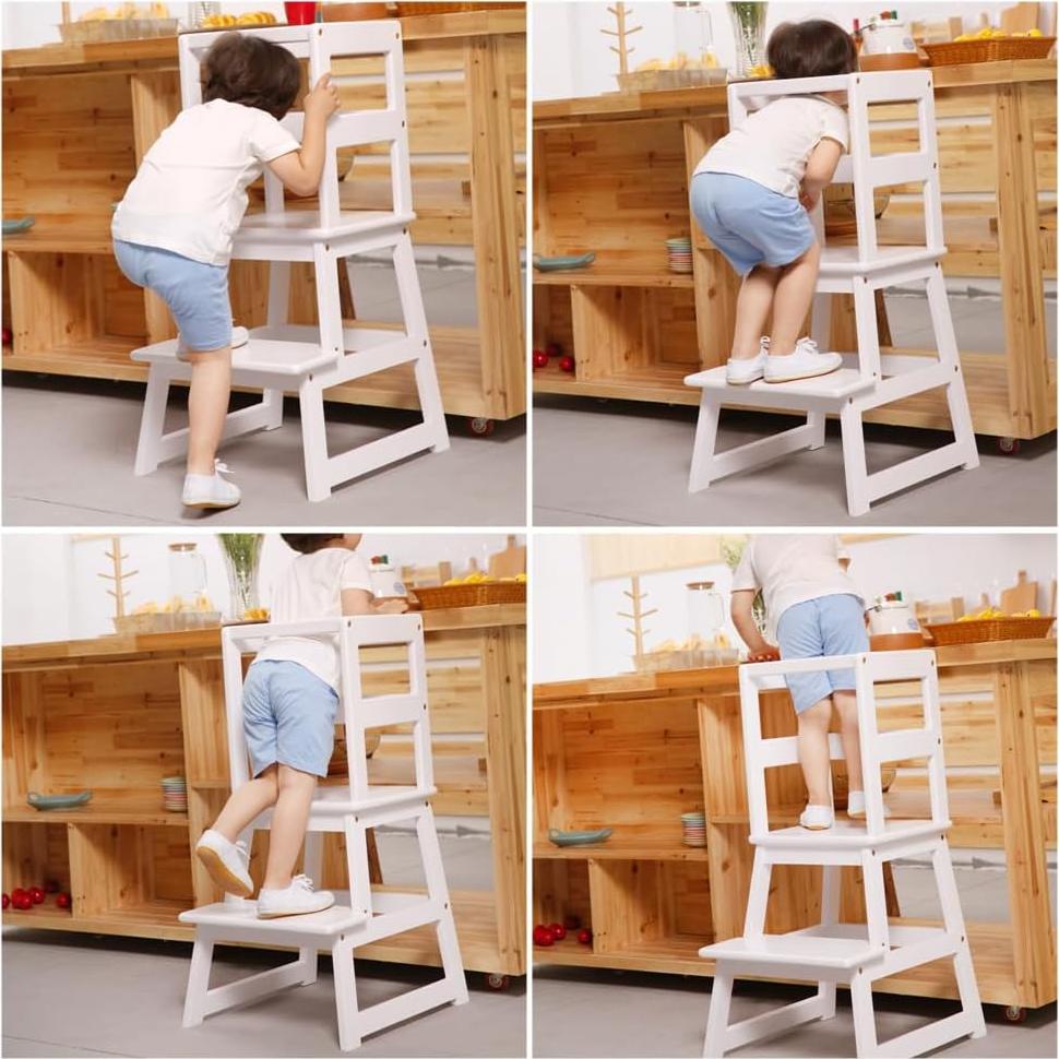 Escalera de Cocina SDADI Blanca para Niños 1-3 Años