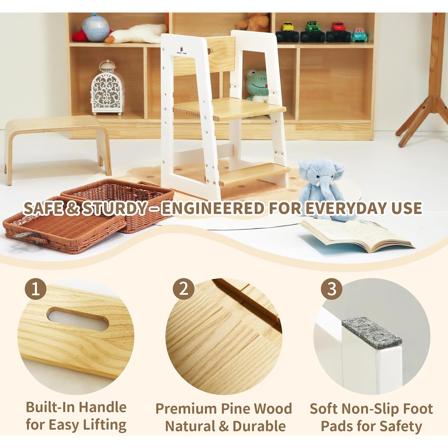 Escalera Silla 2-en-1 Damoch para Niños - Taburete Ajustable