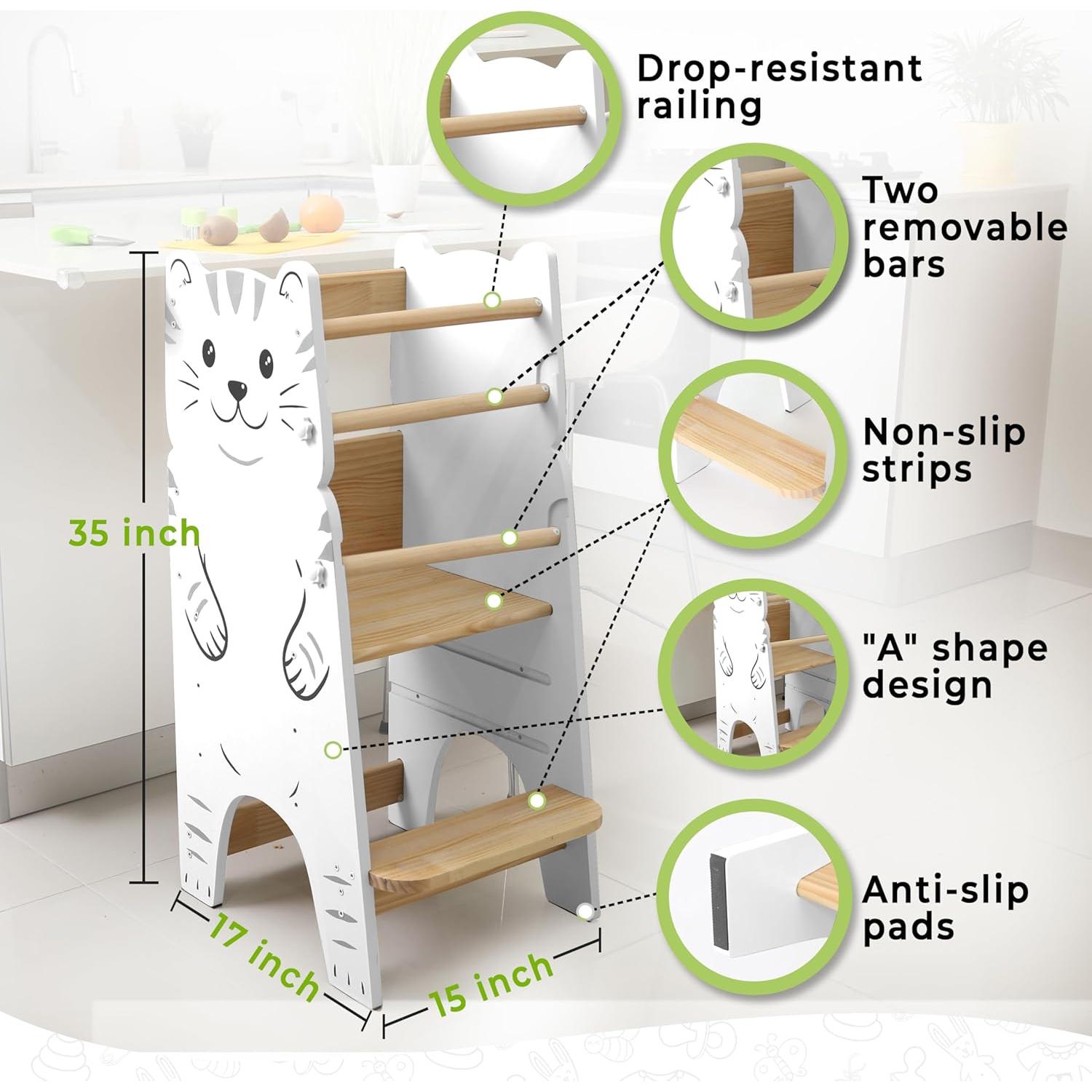 Escalera Montessori SHANDRA Ajustable para Niños 18 meses a 6 años