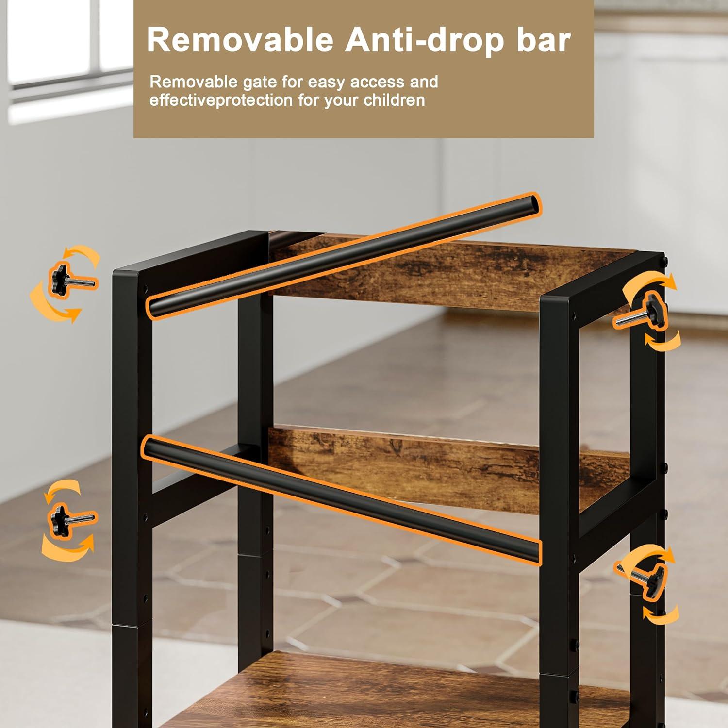 Escalera de Cocina Ajustable INNOD para Niños con Barandilla