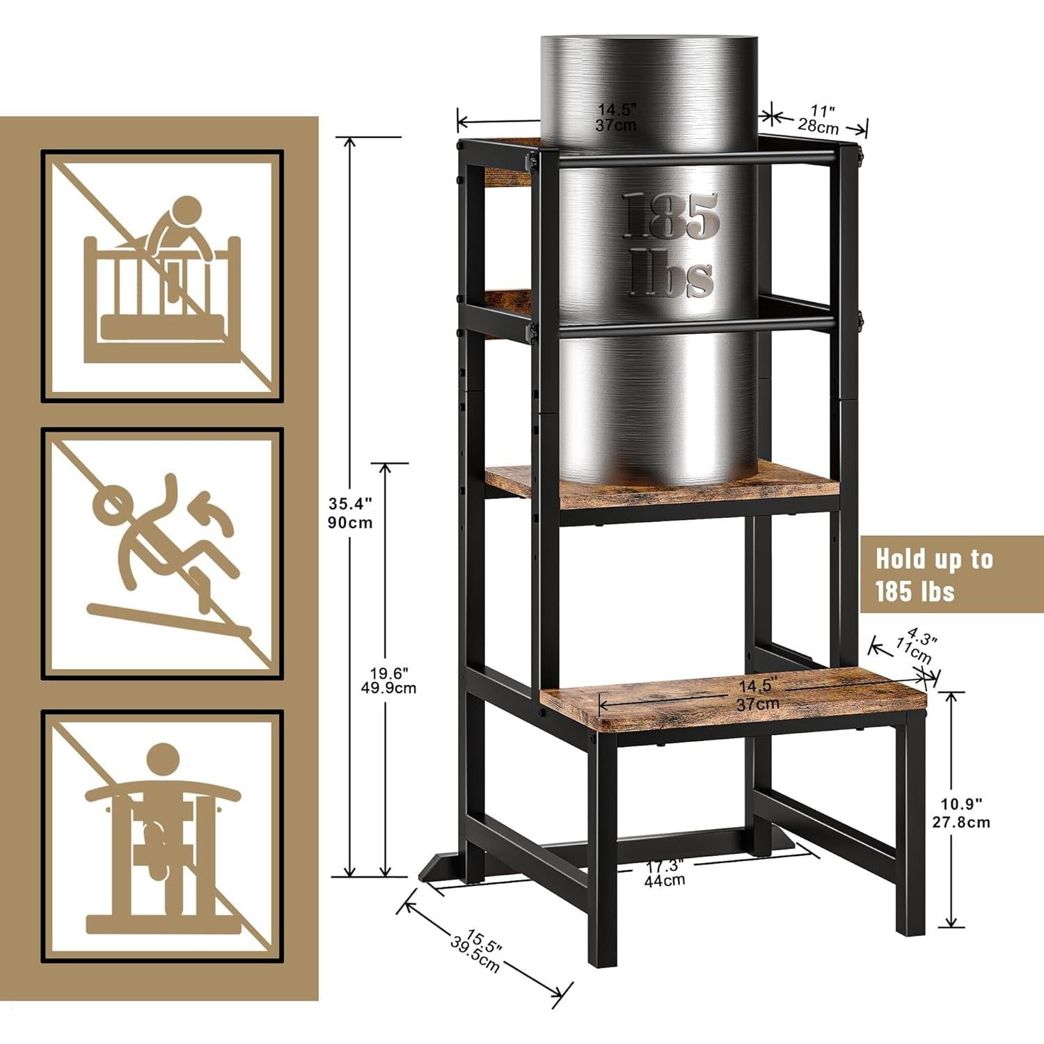 Escalera de Cocina Ajustable INNOD para Niños con Barandilla