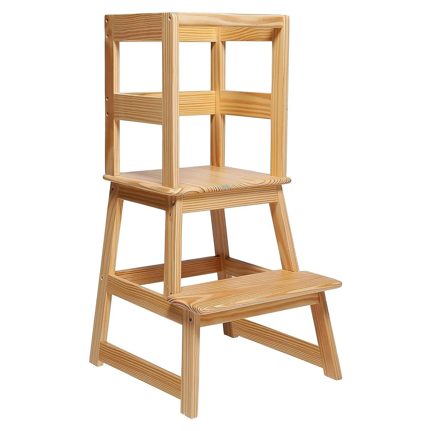 Escalera de Cocina para Niños SDADI Natural con Barandilla