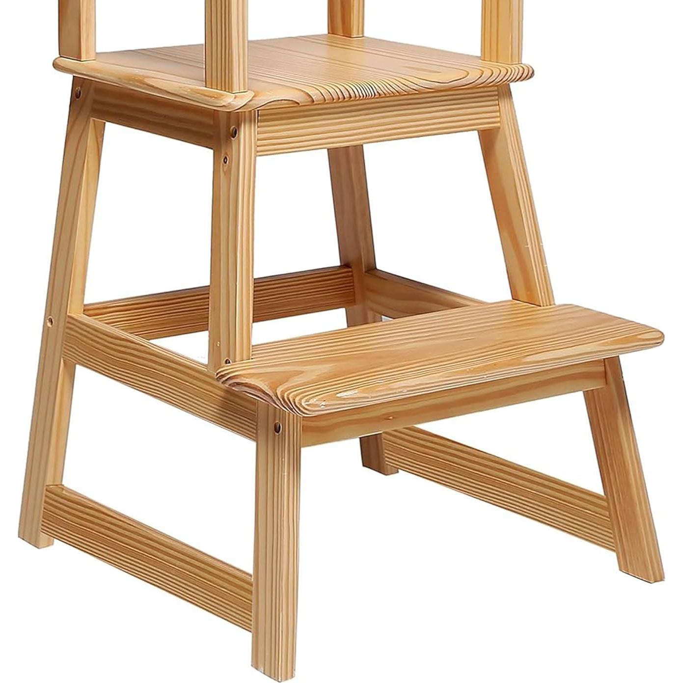 Escalera de Cocina para Niños SDADI Natural con Barandilla