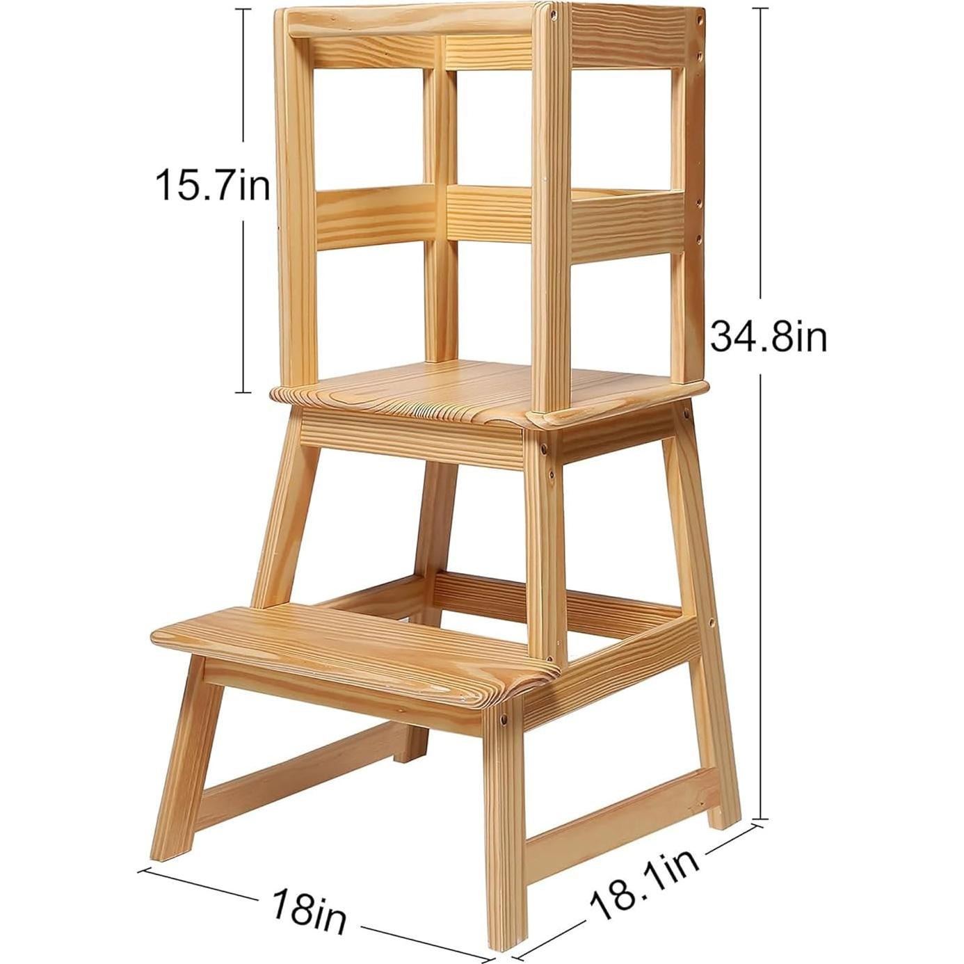 Escalera de Cocina para Niños SDADI Natural con Barandilla