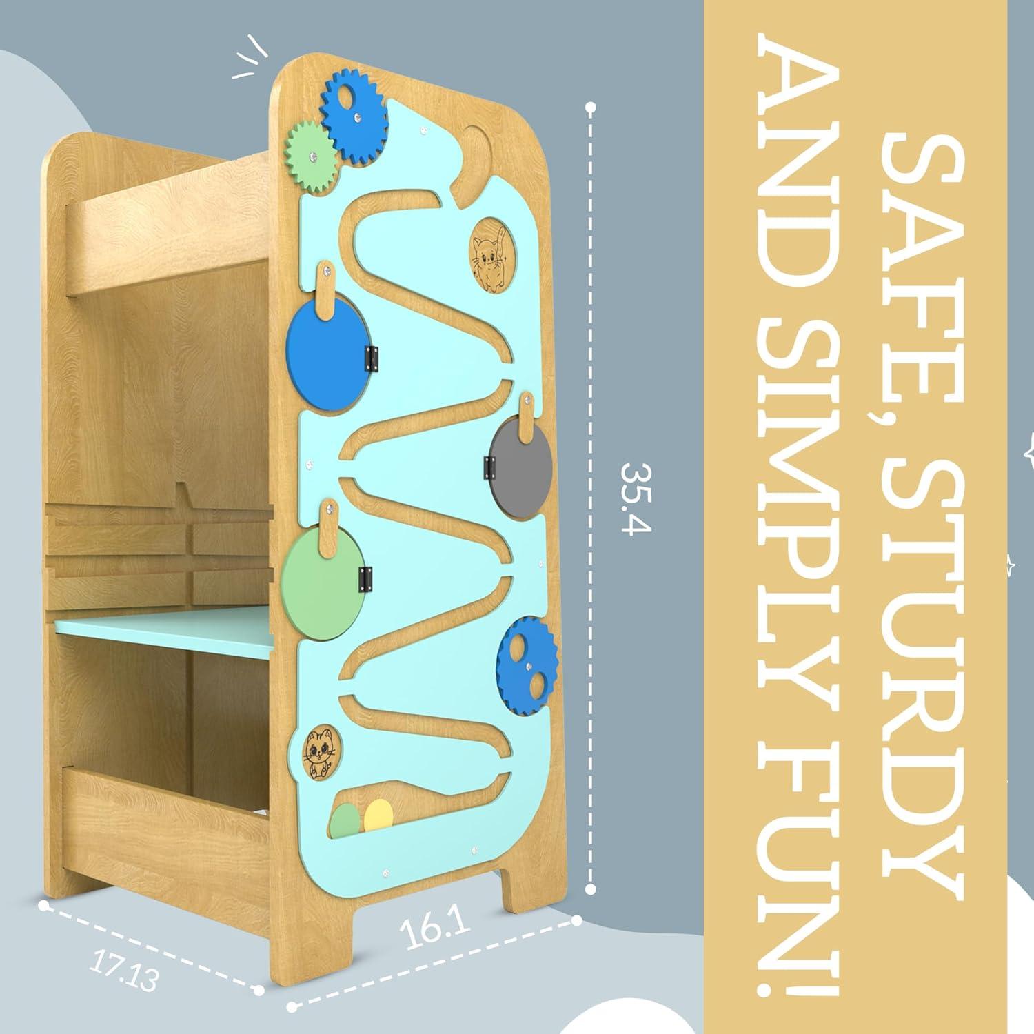 Torre de Actividades para Niños Clevercubs Menta Ajustable