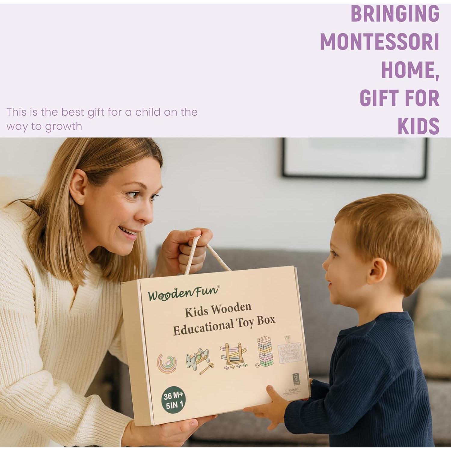 Set de Juguetes Montessori de Madera 5 en 1 - Woodenfun