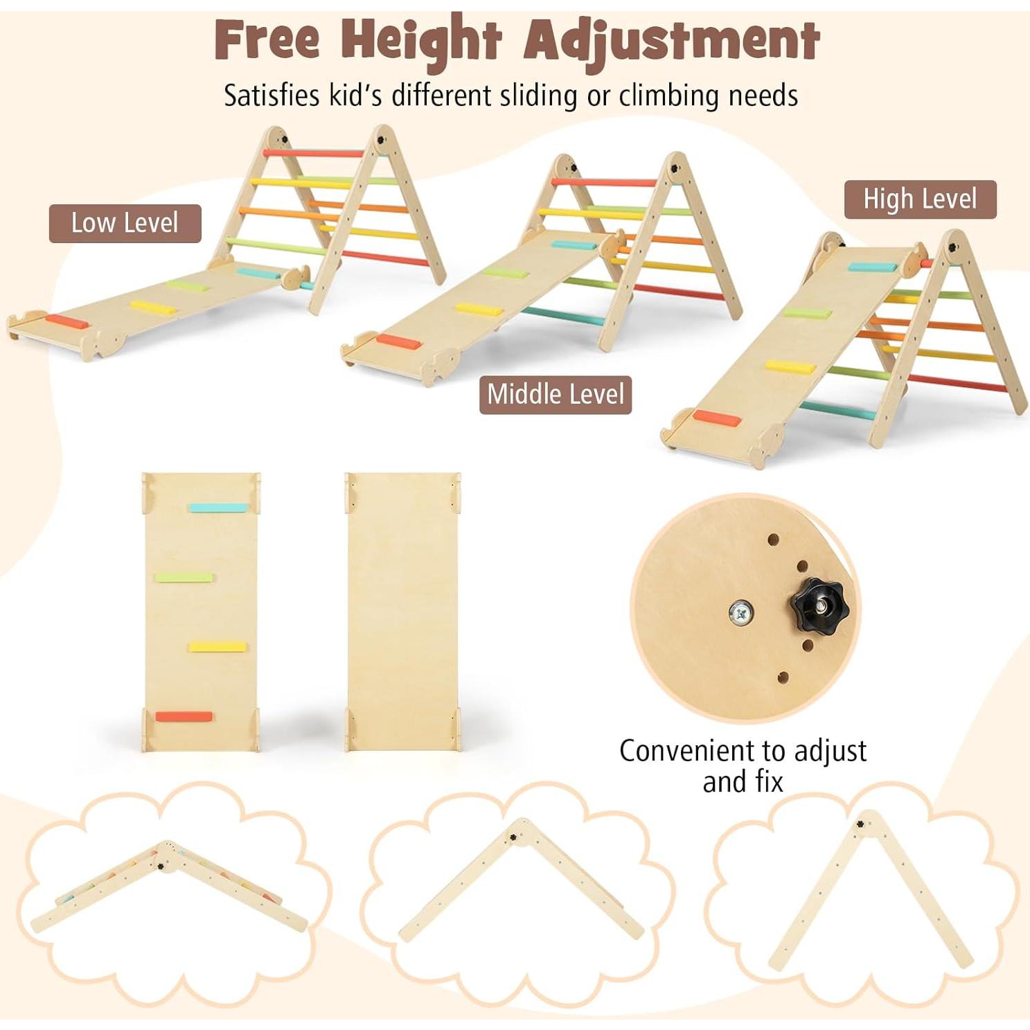 HONEY JOY 7 en 1 Juguetes de Escalada para Niños Colorido