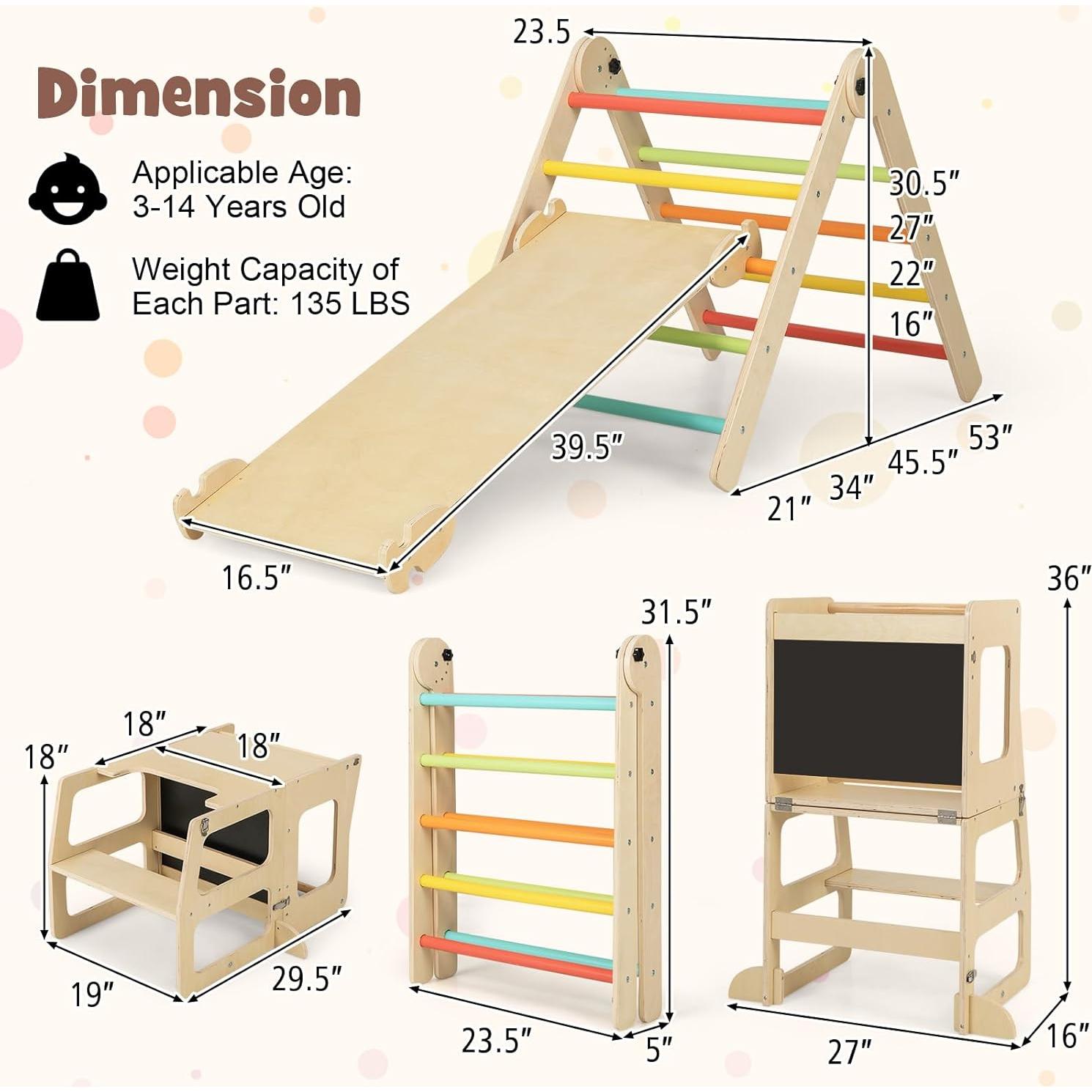 HONEY JOY 7 en 1 Juguetes de Escalada para Niños Colorido