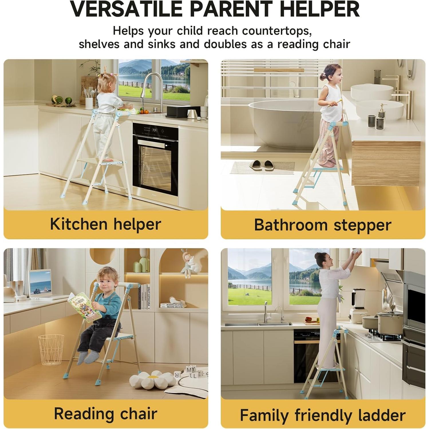 Torre Plegable UNICOO para Niños y Adultos - Escalera 2 Pasos