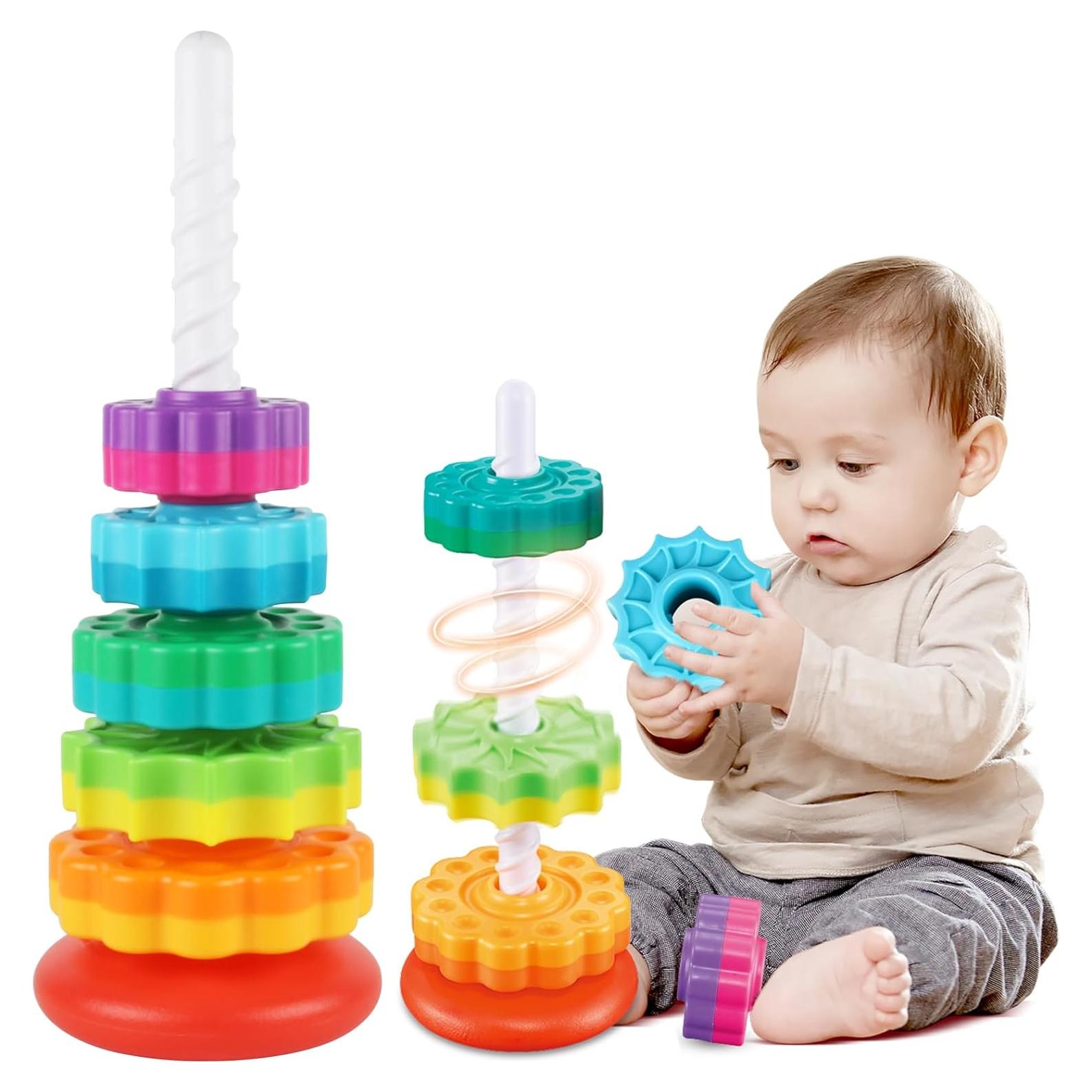 Juguete de Apilamiento Giratorio GKKBSJ para Bebés 6-36 Meses