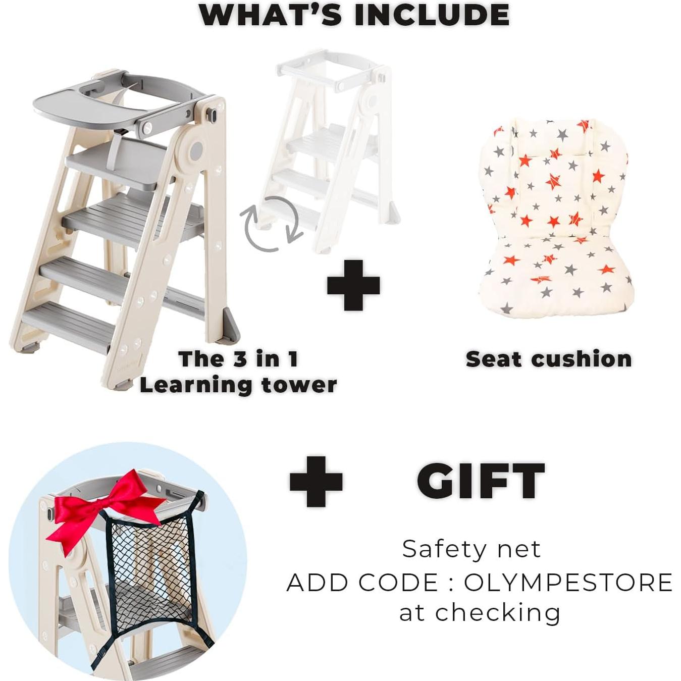 Torre de Aprendizaje Olympe para Niños 1-5 años Plegable