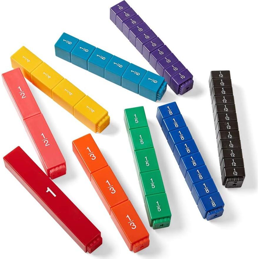 Cubos de Fracciones Arcoíris hand2mind - 9 Valores Montessori