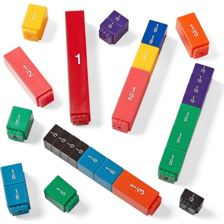 Cubos de Fracciones Arcoíris hand2mind - 9 Valores Montessori