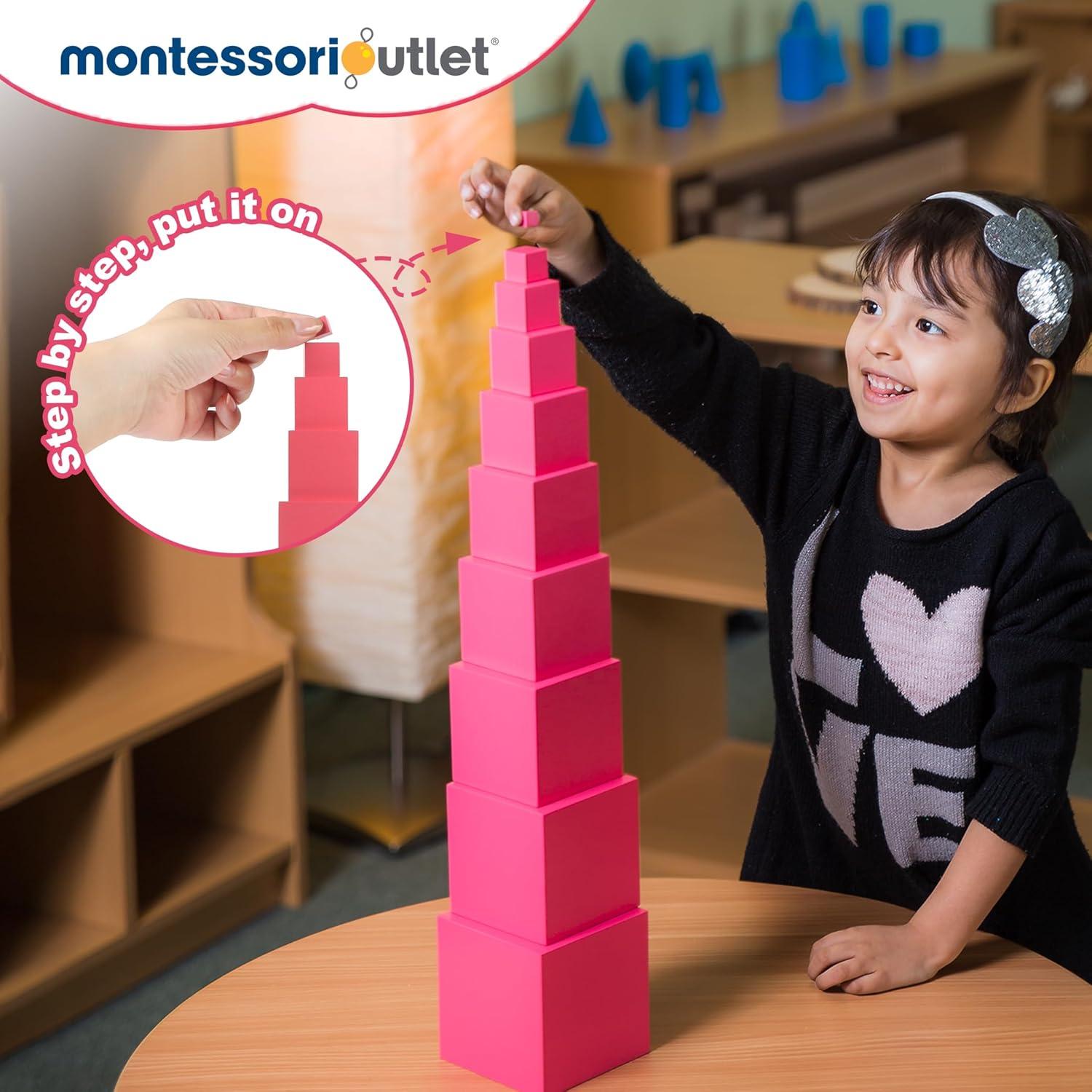 Torre Rosa Montessori Outlet para Niños 3-6 Años - Juguete Educativo