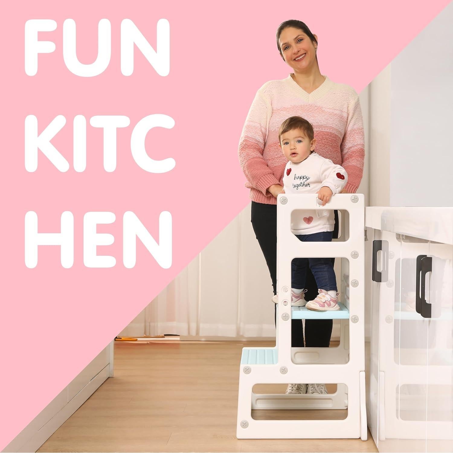 Escalera de Cocina Ajustable SDADI para Niños - Seguridad Antideslizante