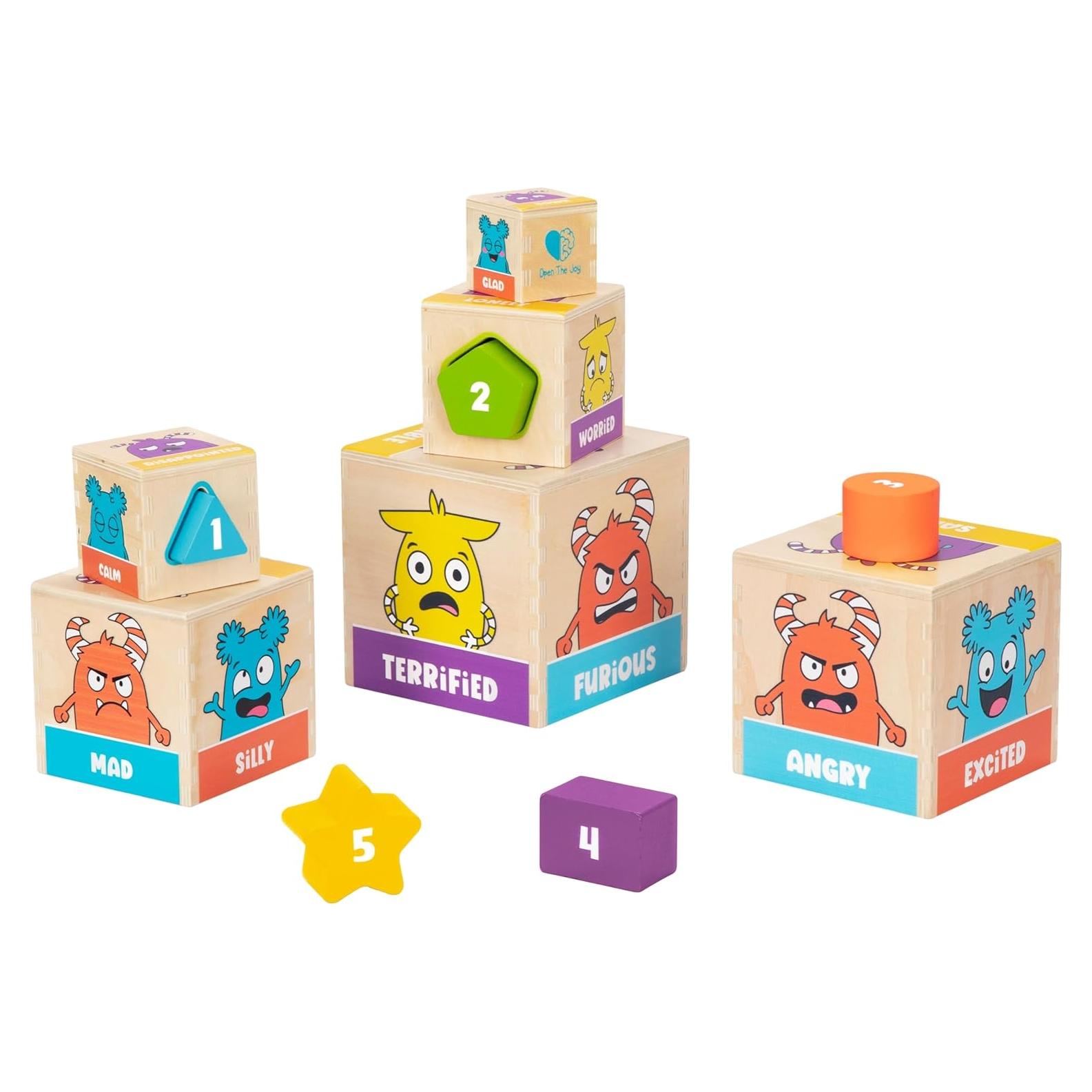 Juguete de Aprendizaje Emocional Abre La Alegría - Bloques de Madera 12M+