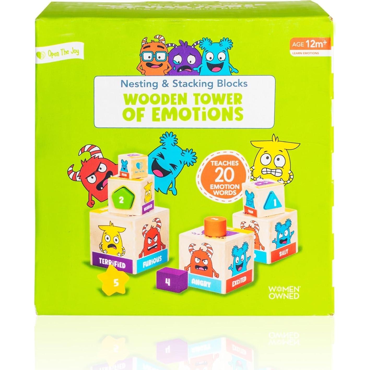 Juguete de Aprendizaje Emocional Abre La Alegría - Bloques de Madera 12M+