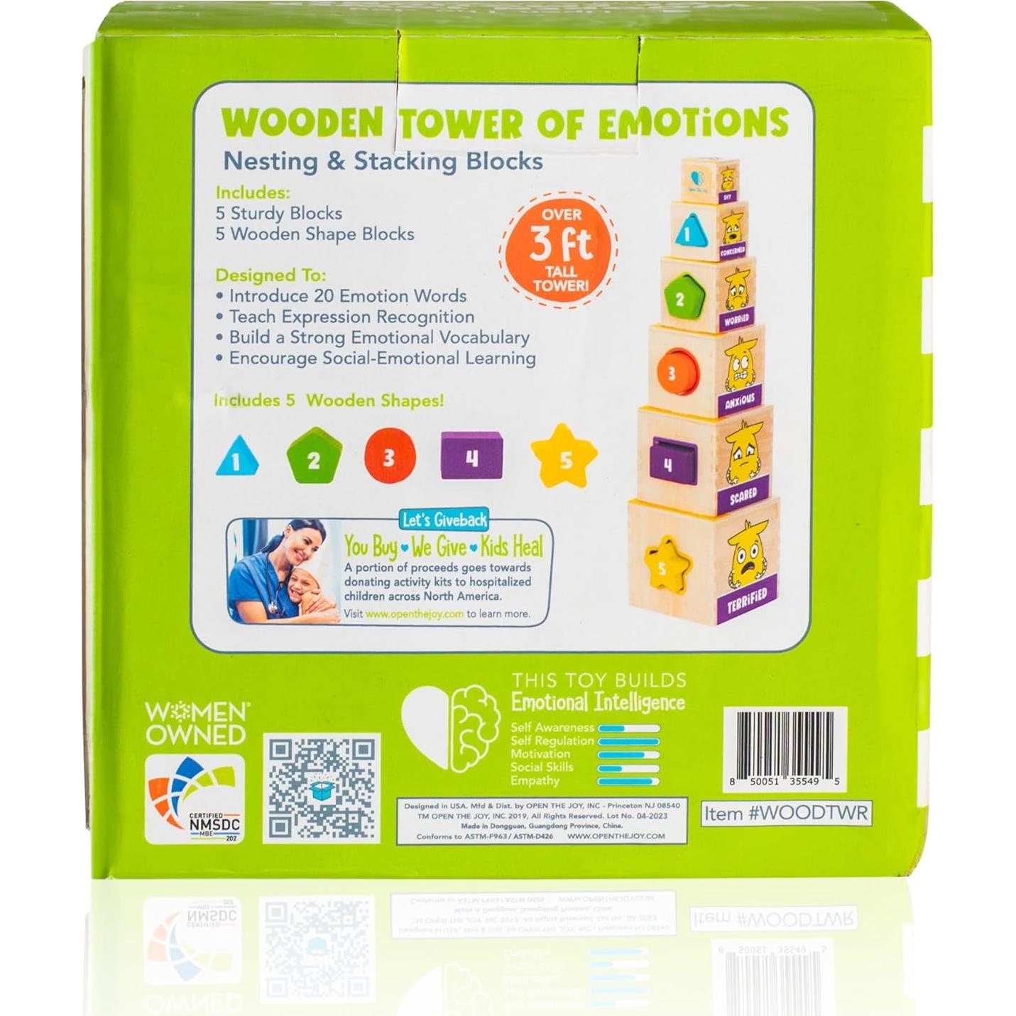 Juguete de Aprendizaje Emocional Abre La Alegría - Bloques de Madera 12M+