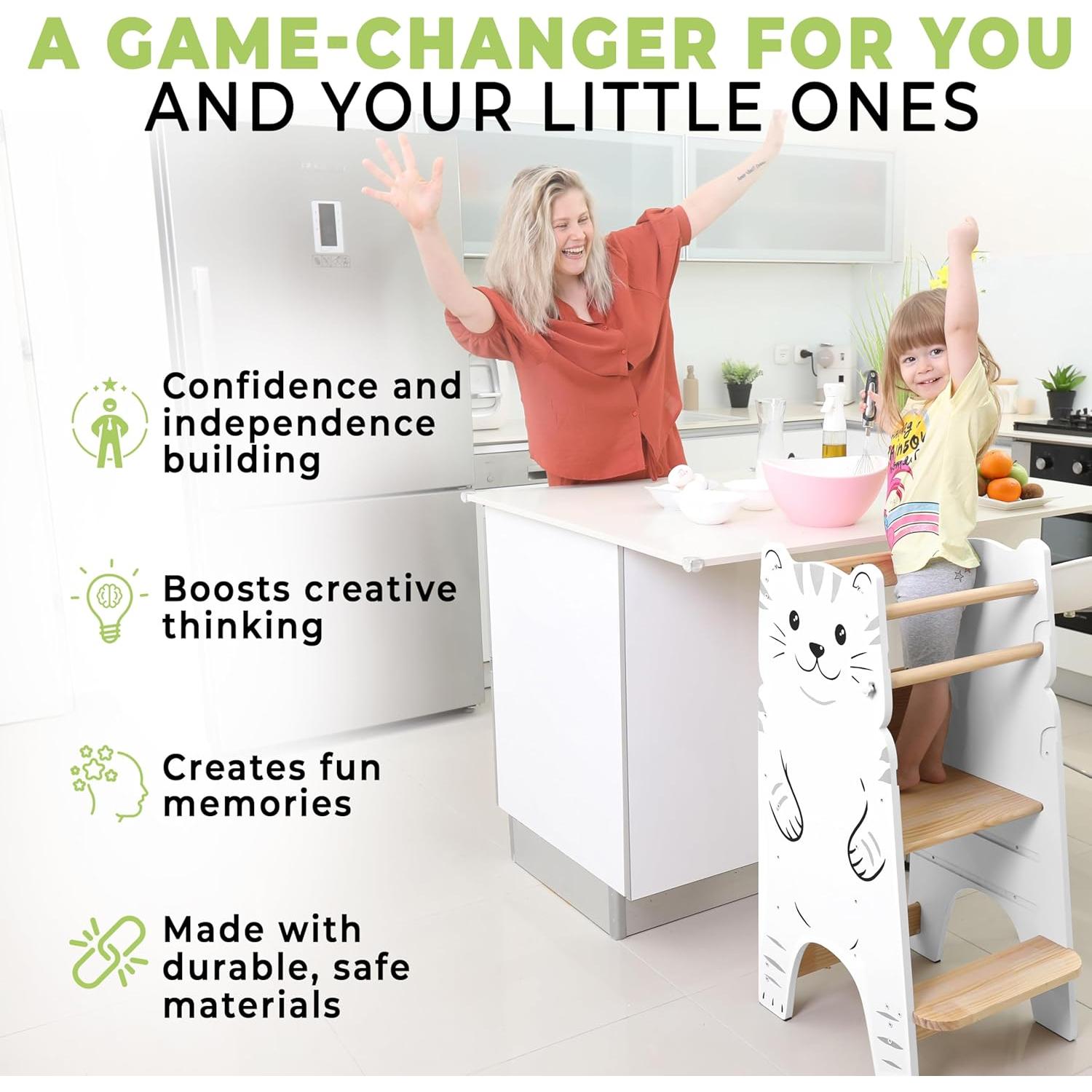 Torre Montessori para Niños SHANDRA Ajustable 3 Alturas 18m-6a