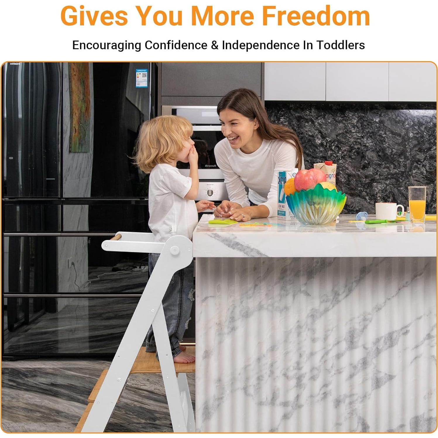 Torre de Aprendizaje Plegable COSYLAND - Taburete Ajustable para Niños