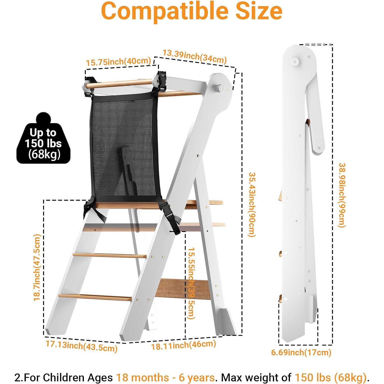 Torre de Aprendizaje Plegable COSYLAND - Taburete Ajustable para Niños
