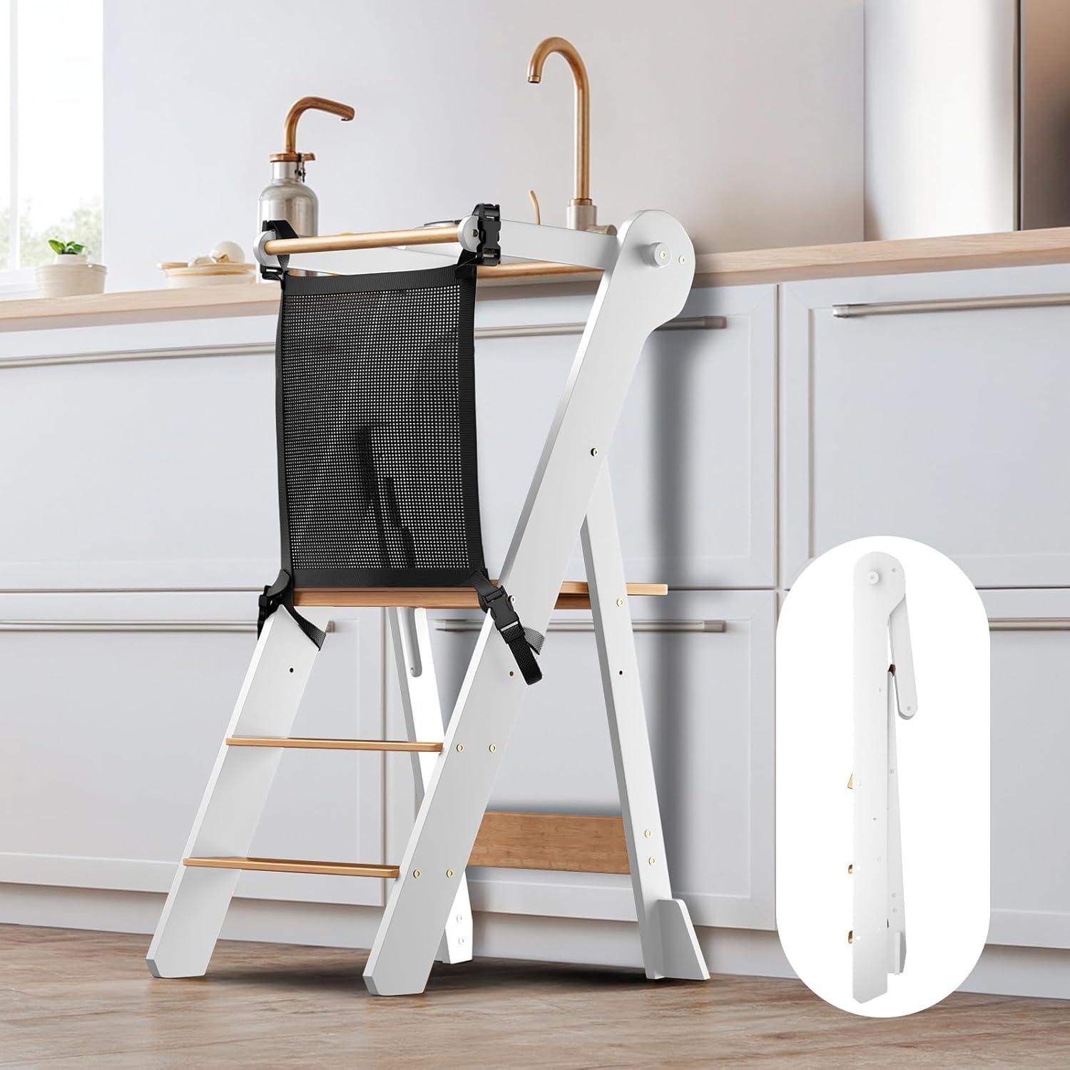 Torre de Aprendizaje Plegable COSYLAND - Taburete Ajustable para Niños