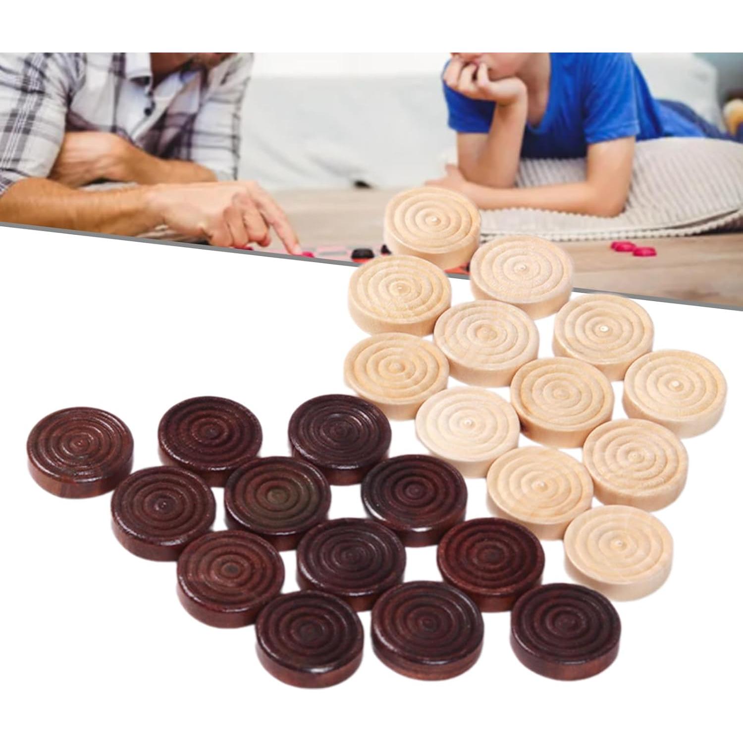 Set de 24 Piezas de Damas de Madera Ldabrye - Clásico