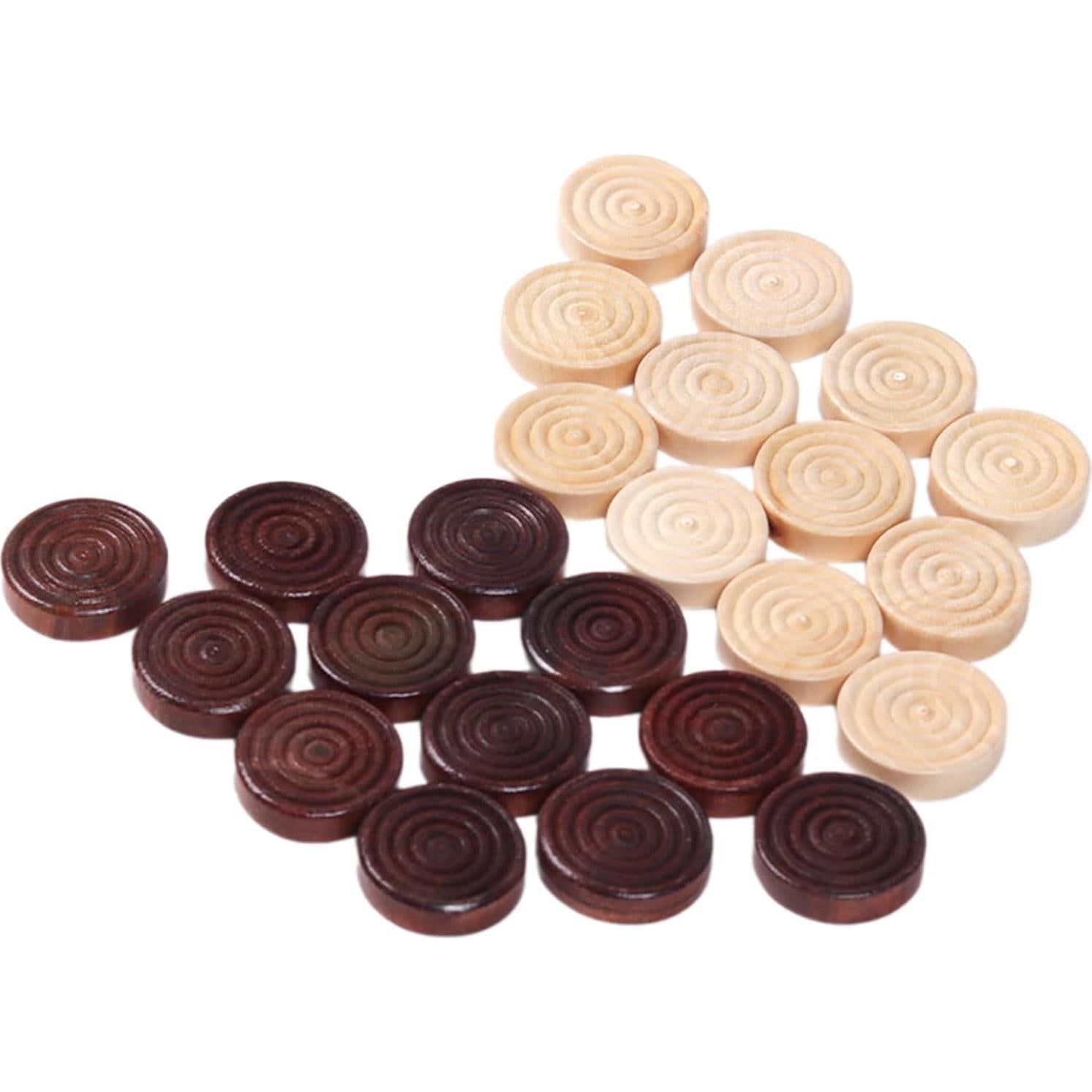 Set de 24 Piezas de Damas de Madera Ldabrye - Clásico