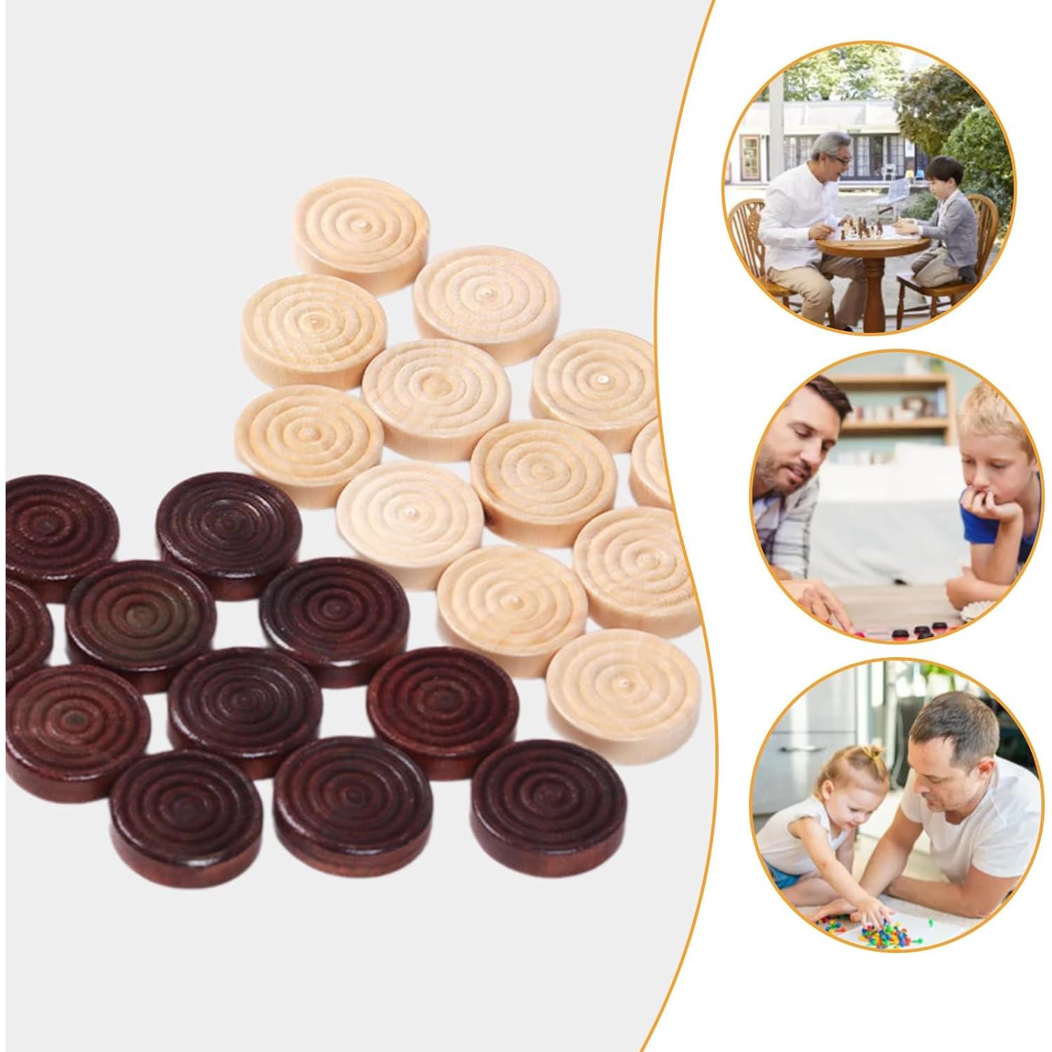 Set de 24 Piezas de Damas de Madera Ldabrye - Clásico