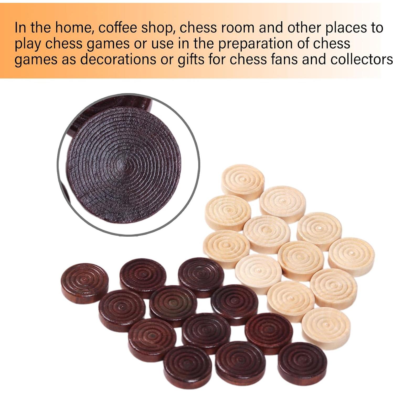 Set de 24 Piezas de Damas de Madera Ldabrye - Clásico