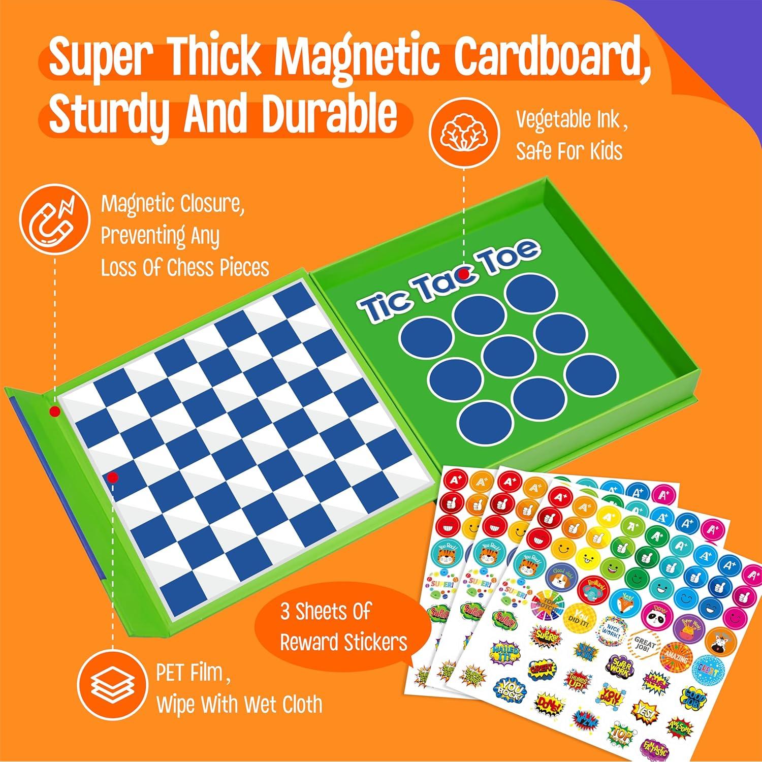 Juego de Damas y Tres en Raya Magnético SpriteGru 19cm