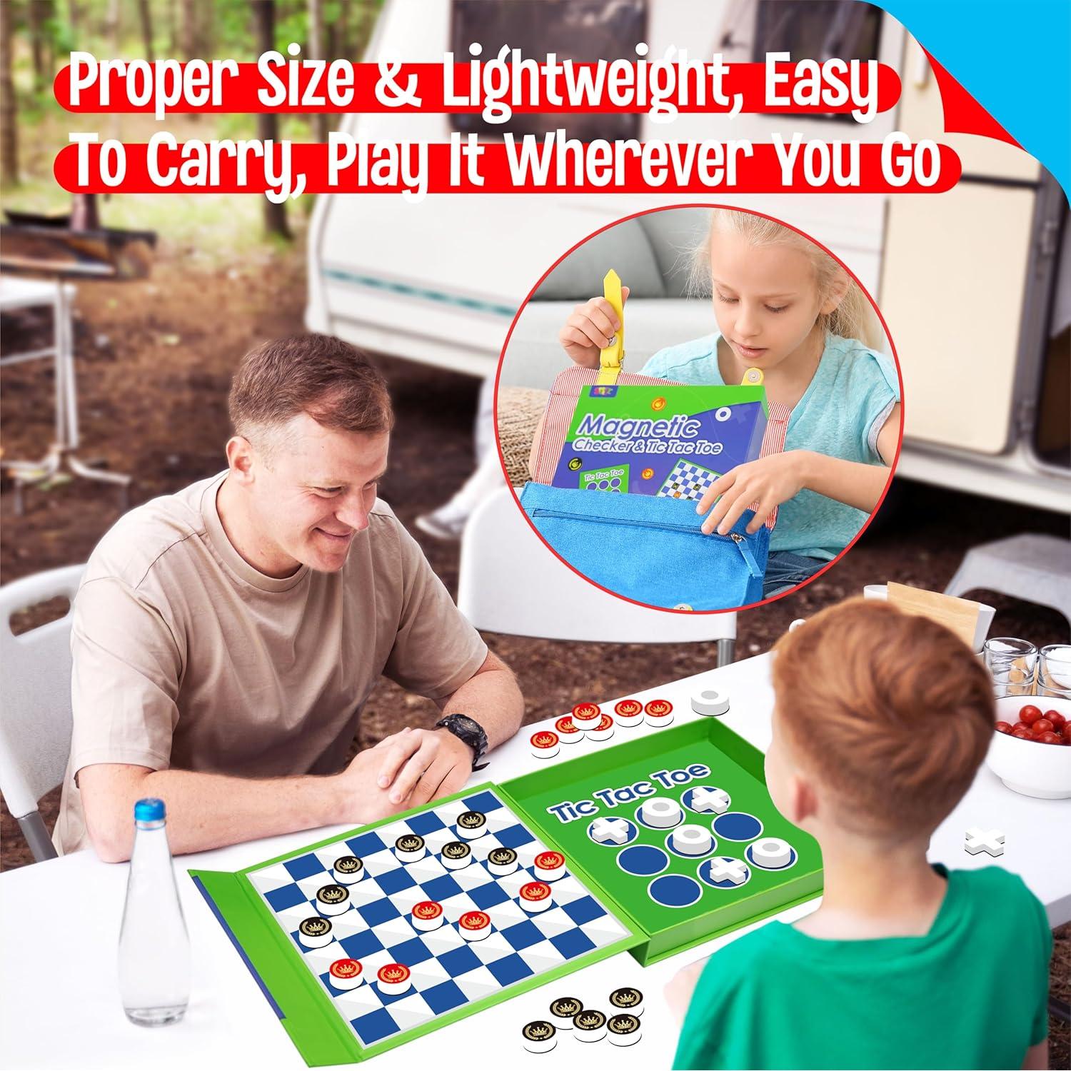 Juego de Damas y Tres en Raya Magnético SpriteGru 19cm