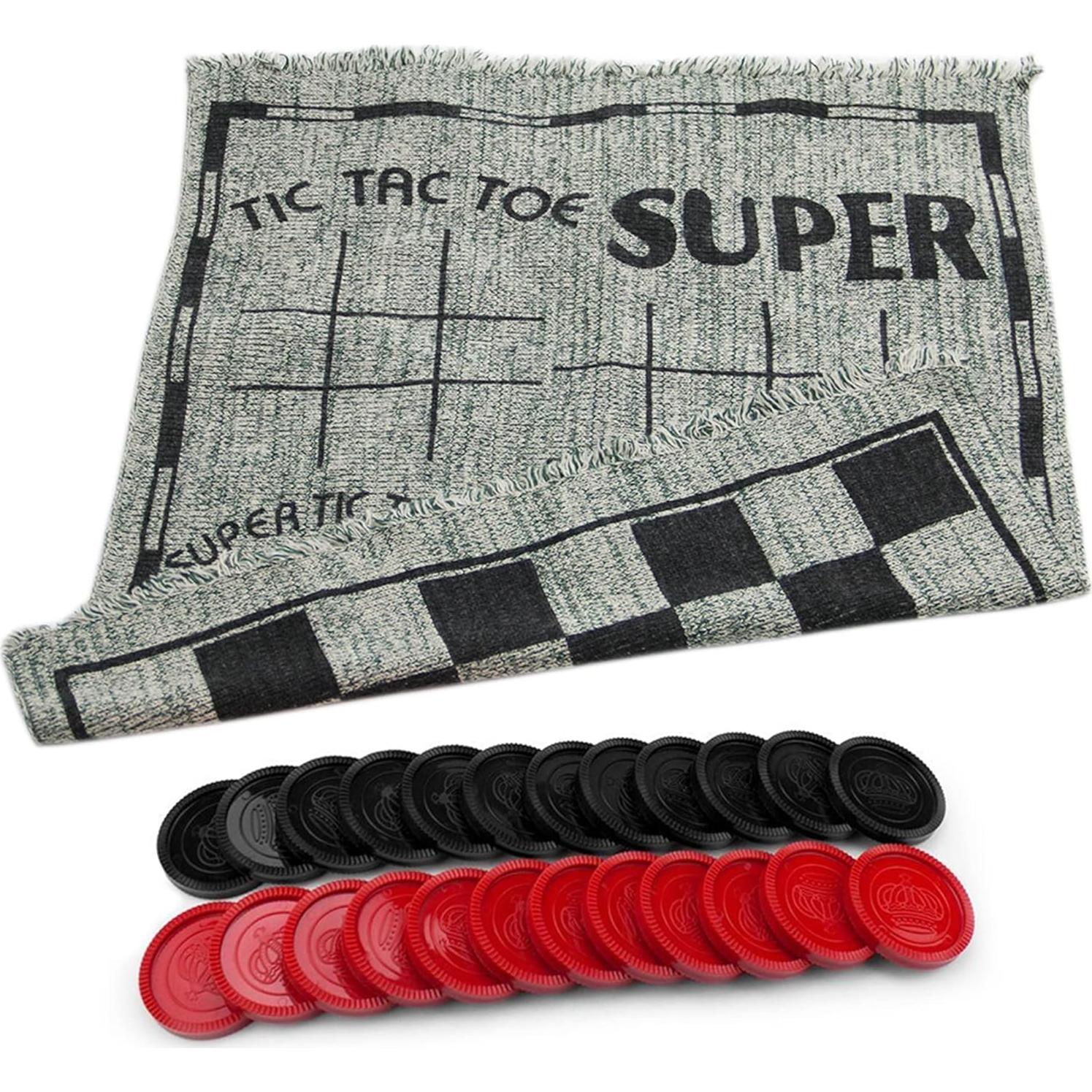 Juego de Damas Gigante Lulu Home 3-en-1 con Alfombra Reversible