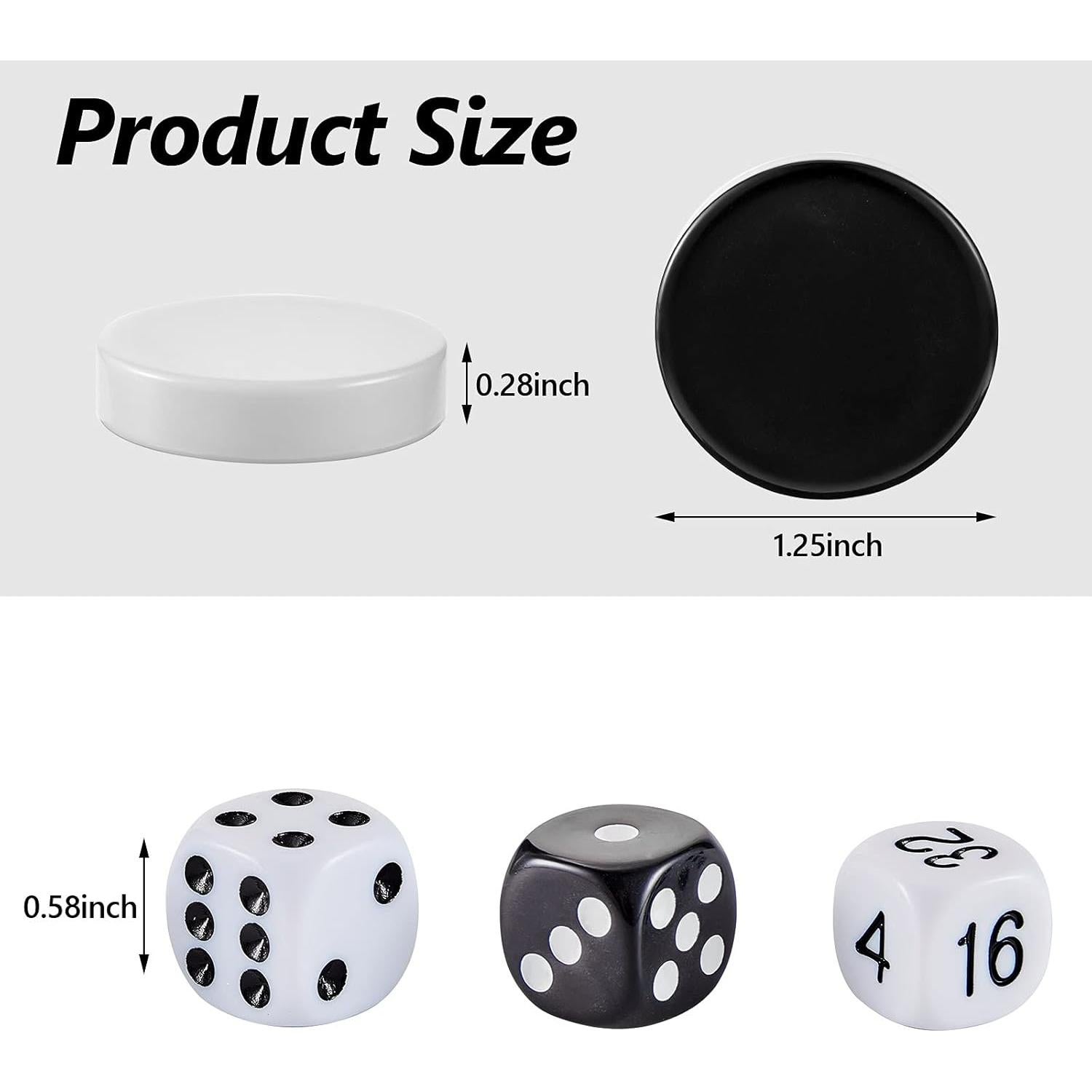 Piezas de Damas de Backgammon Skylety 30 Pcs 3.18 cm