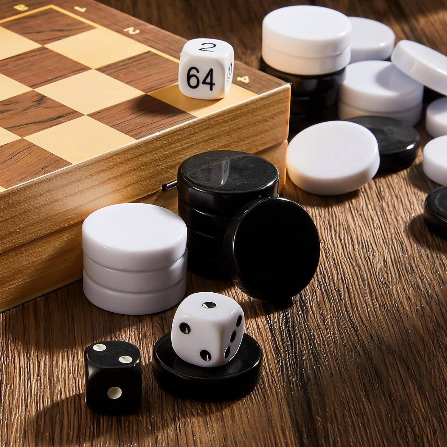 Piezas de Damas de Backgammon Skylety 30 Pcs 3.18 cm