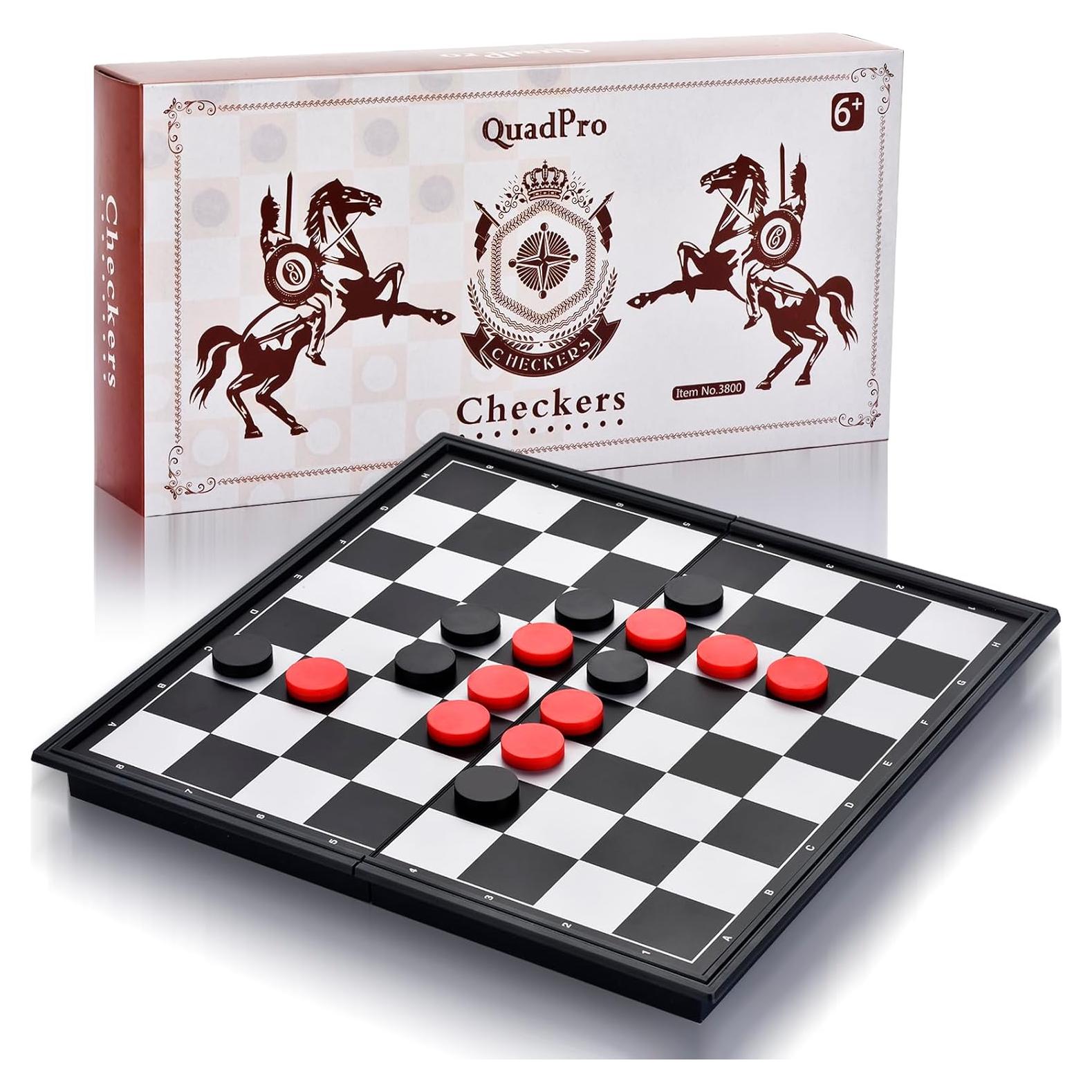 Juego de Damas Magnético QuadPro Plegable 25x25 cm para Viaje