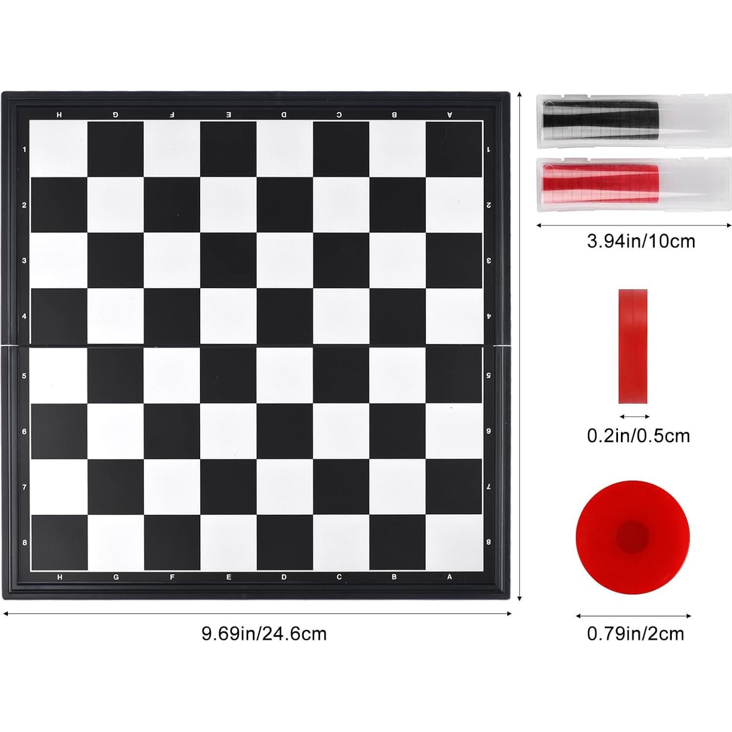 Juego de Damas Magnético QuadPro Plegable 25x25 cm para Viaje