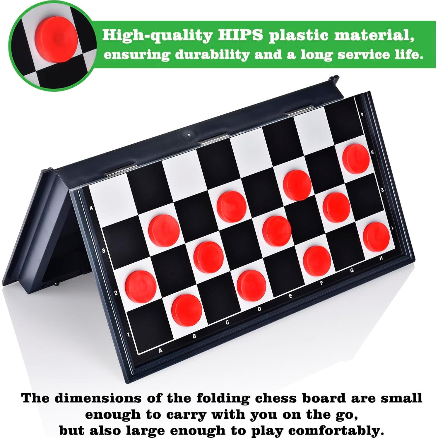 Juego de Damas Magnético QuadPro Plegable 25x25 cm para Viaje